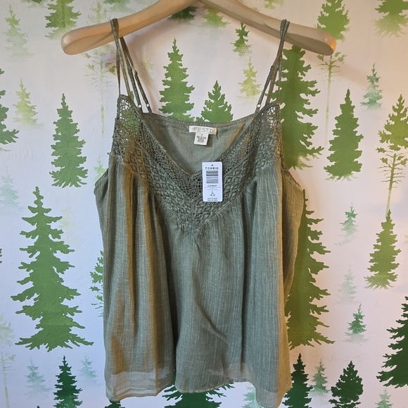 torrid Tops - Torrid Festi Crochet Cami‐ Olive Green